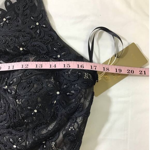 ASPEED SZ M black beaded lace mother of bride gala mermaid maxi dress NWT B164 - Picture 7 of 10